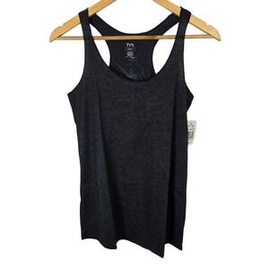 TYR Pro Swim Series Female Tunic Tank Top Black Heather Racerback Athletic Small